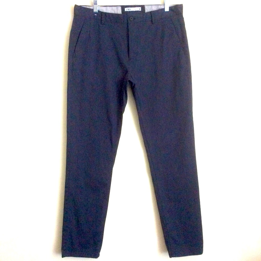 EUC Zara Dark Gray Pleated Chino W34” Inseam31” Slim Fit